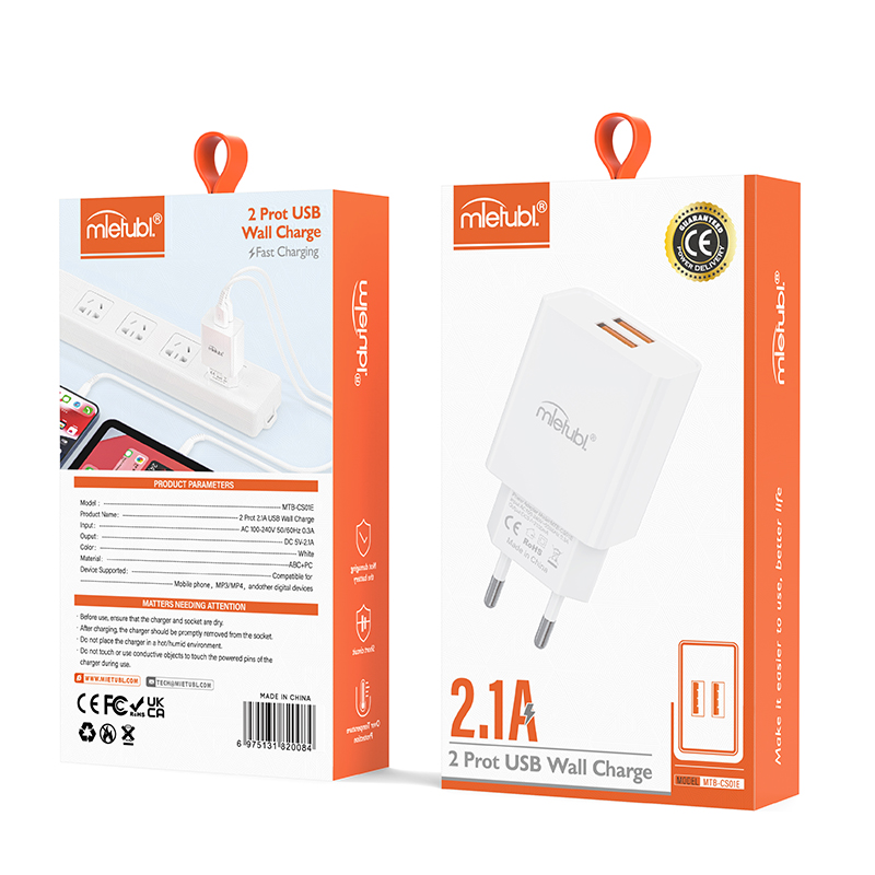 2.1A Dual USB Wall Charger