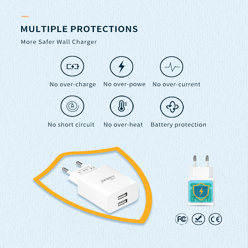 2.1A Dual USB Wall Charger